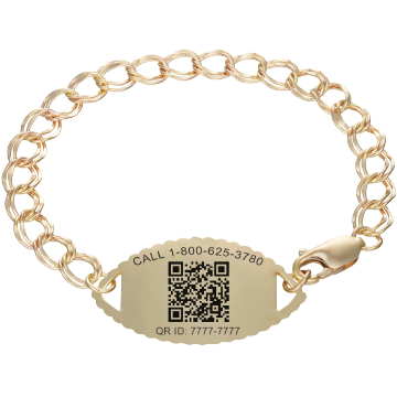 QR Code Santa Rosa Elite Medical ID Bracelet 14k Gold, Red, large image number 2